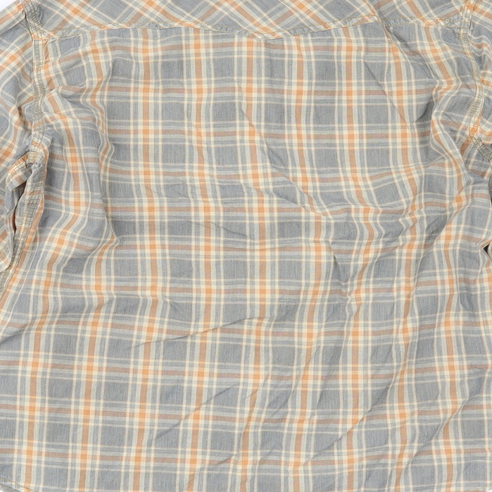 Easy Mens Brown Plaid   Button-Up Size M
