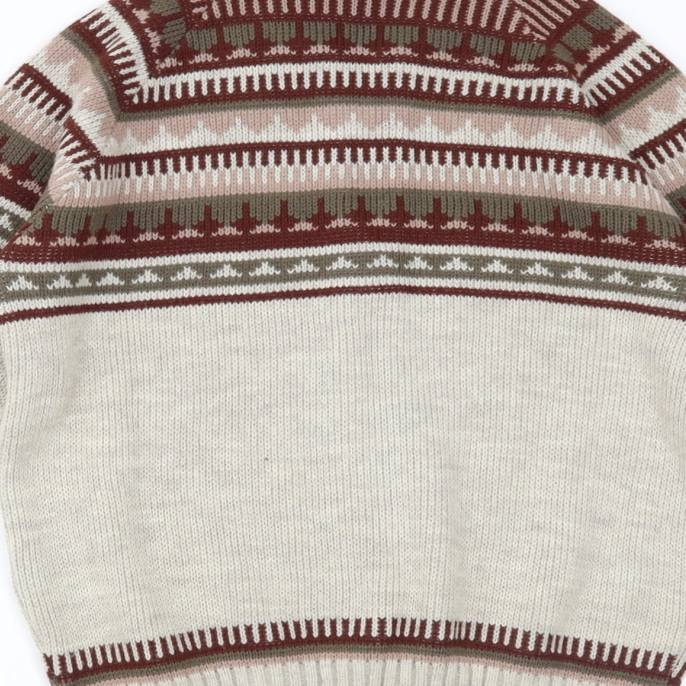 BHS Mens Beige Fair Isle  Jacket  Size 36