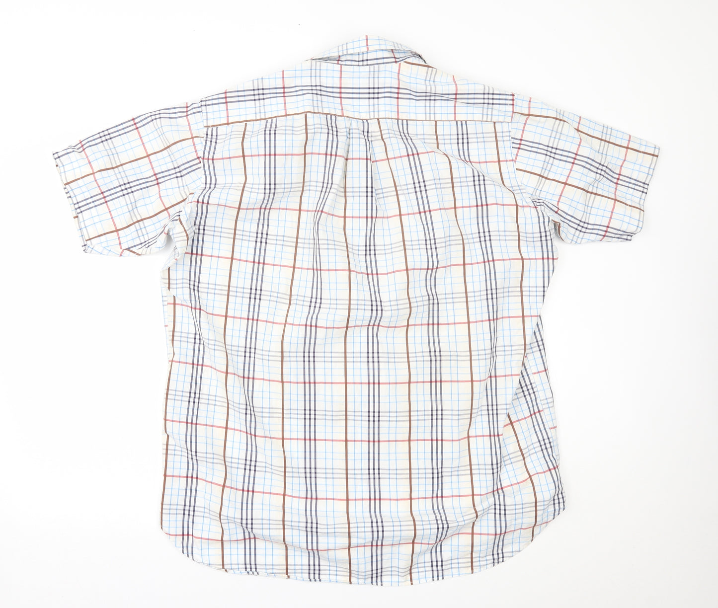 Viyella Mens Blue Plaid   Button-Up Size XL