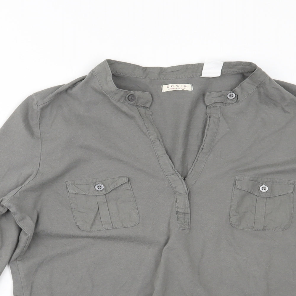 Edeis Womens Grey   Basic Blouse Size 18