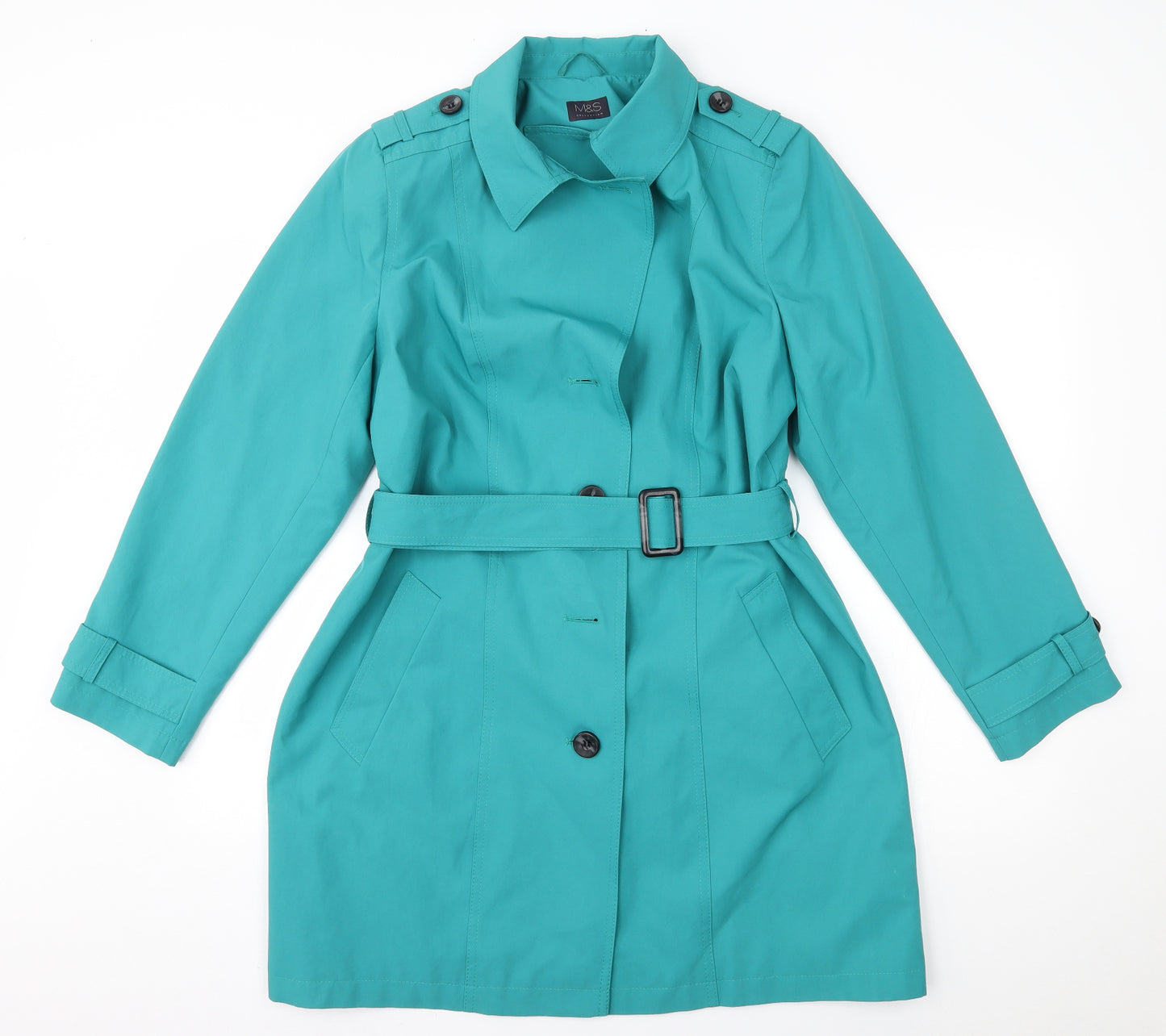 Marks and Spencer Womens Green   Trench Coat Coat Size 18