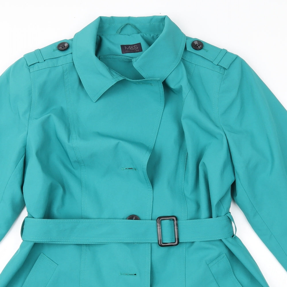 Marks and Spencer Womens Green   Trench Coat Coat Size 18