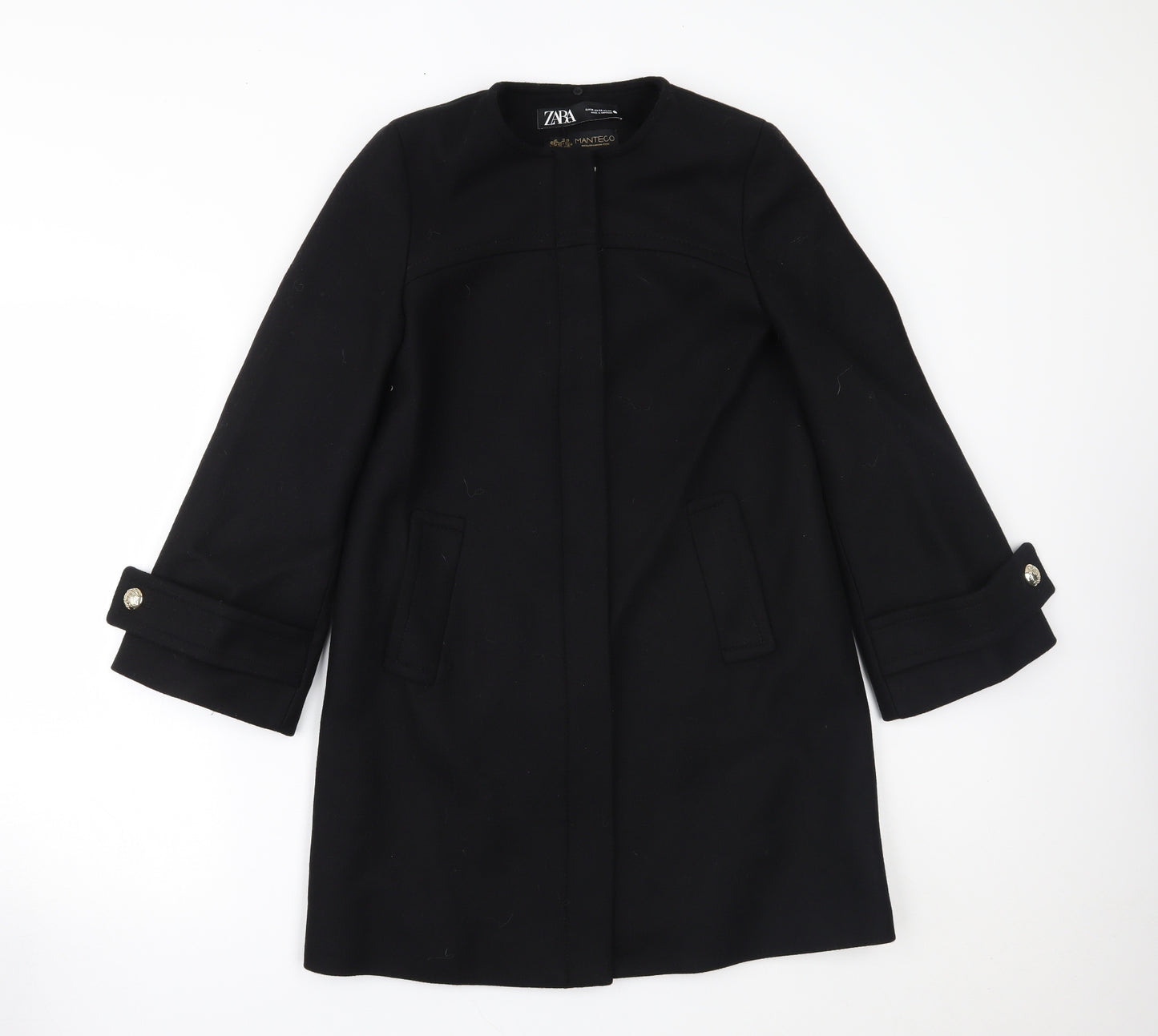 Zara Womens Black   Overcoat Coat Size XS