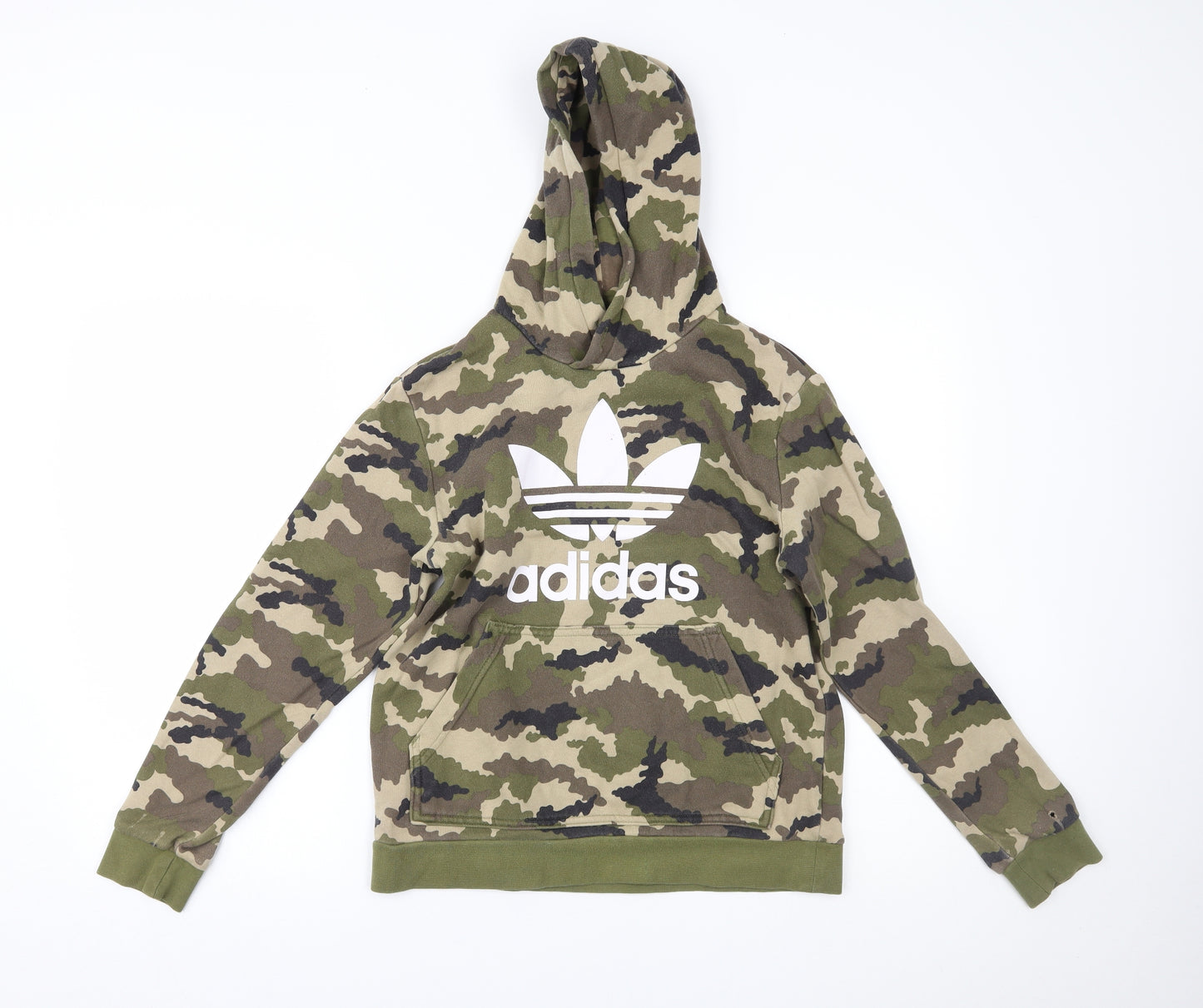 adidas Boys Green Camouflage  Pullover Hoodie Size 13-14 Years