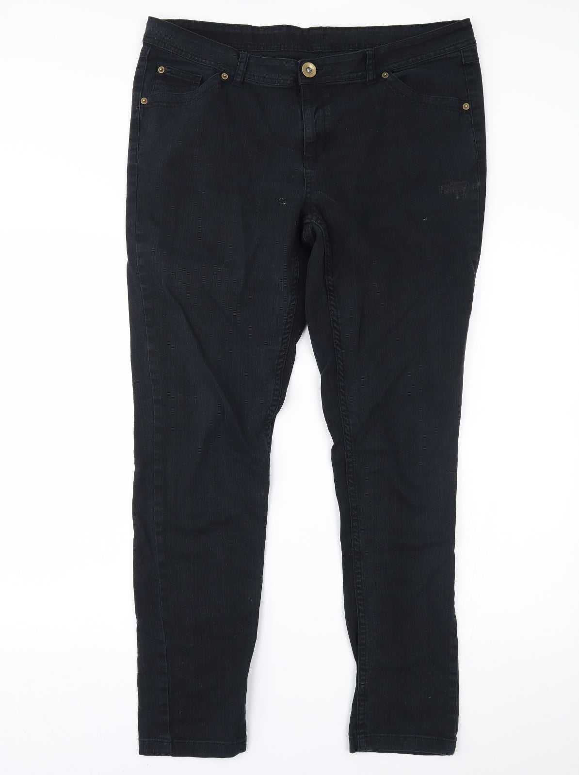 Matalan Womens Black  Denim Skinny Jeans Size 18 L28 in