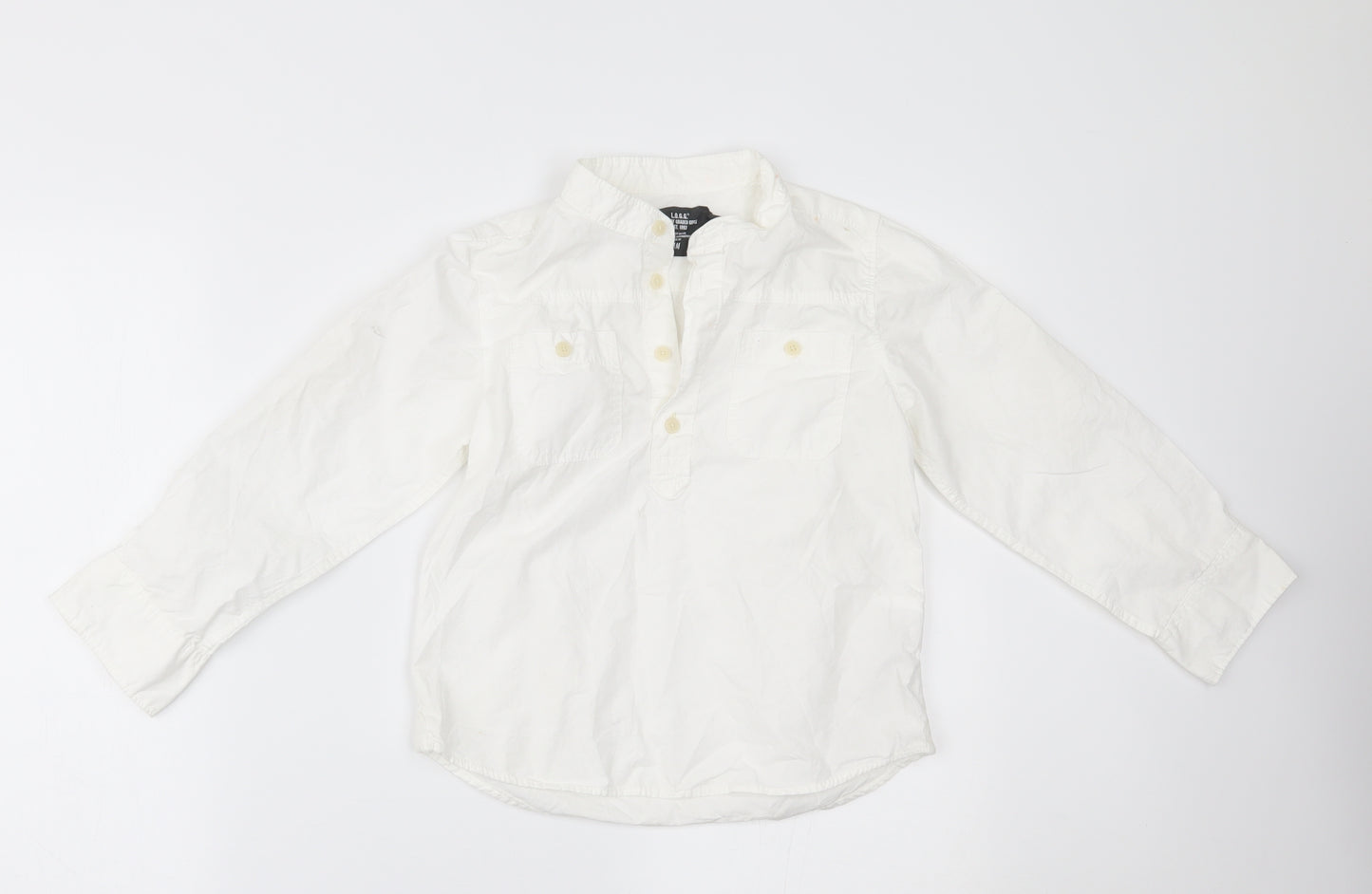 H&M Boys White   Basic Dress Shirt Size 7 Years