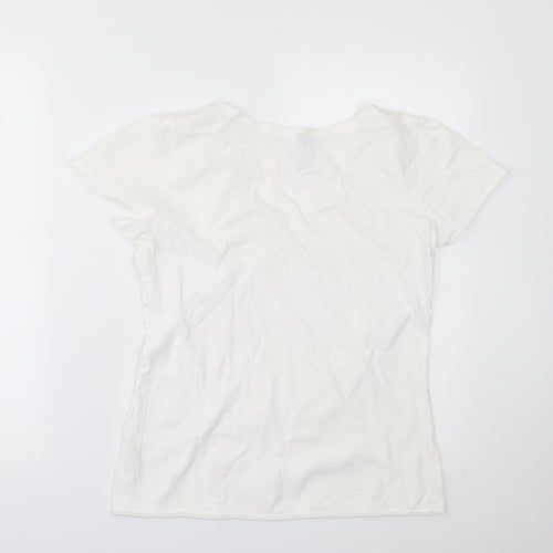 H&M Womens White   Basic T-Shirt Size 10