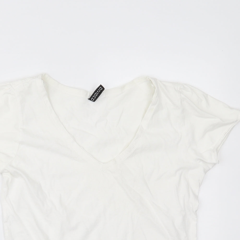 H&M Womens White   Basic T-Shirt Size 10