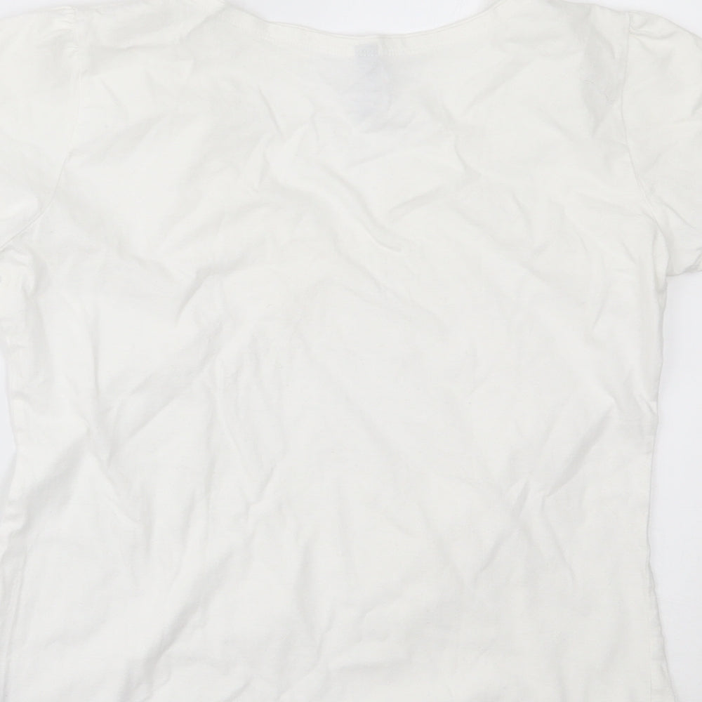 H&M Womens White   Basic T-Shirt Size 10