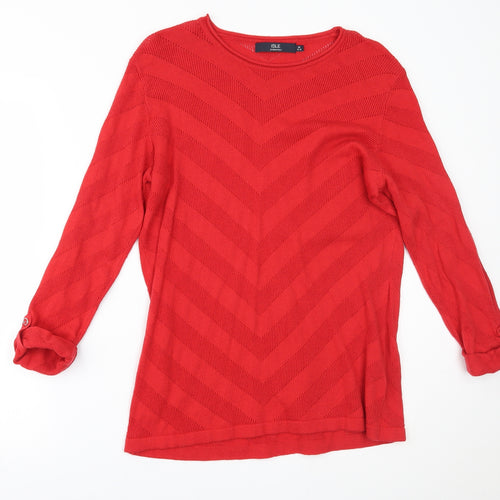 Isle Essentials Womens Red   Basic Blouse Size M