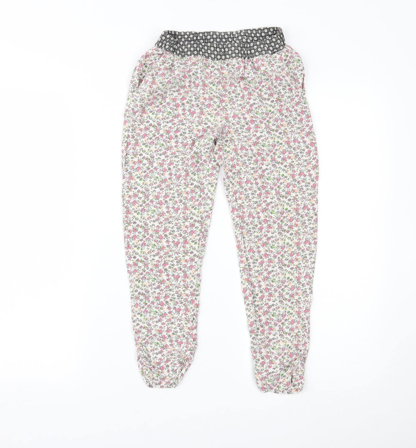 NEXT Girls White Floral   Trousers Size 8 Years