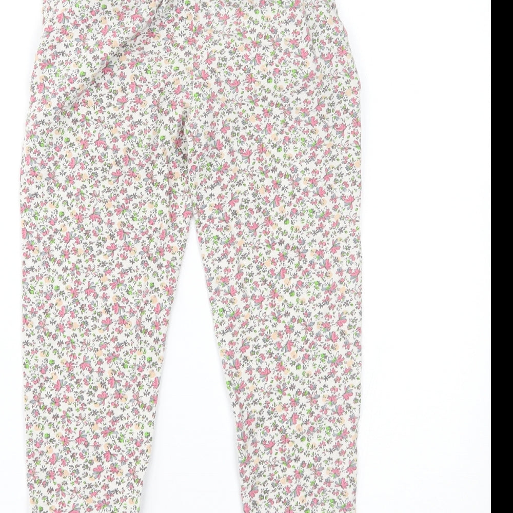 NEXT Girls White Floral   Trousers Size 8 Years