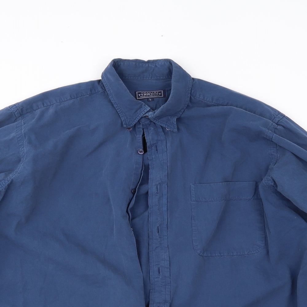 Charles Tyrwhitt Mens Blue    Button-Up Size L