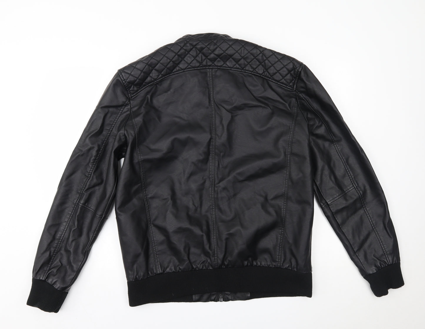 Primark Mens Black   Motorcycle Jacket Jacket Size XL