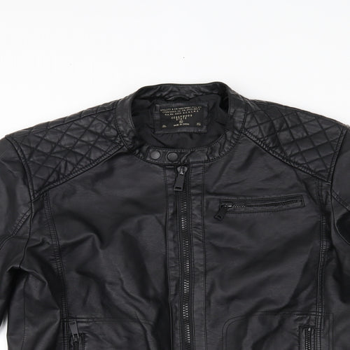 Primark Mens Black   Motorcycle Jacket Jacket Size XL