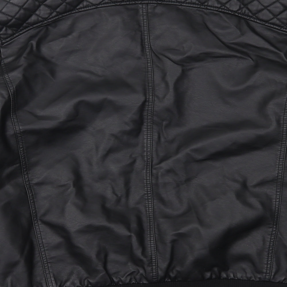 Primark Mens Black   Motorcycle Jacket Jacket Size XL