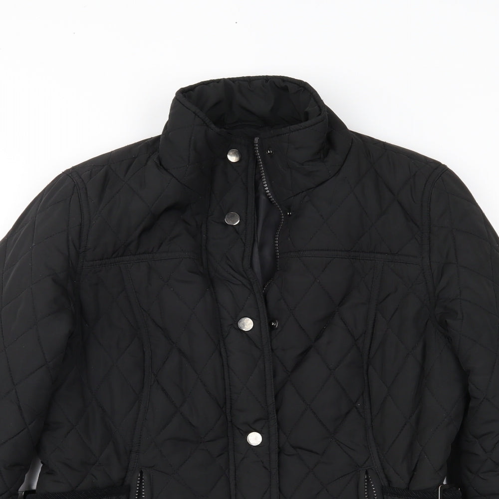 George Womens Black   Quilted Jacket Size 12