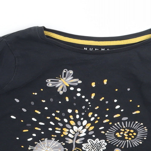 Nutmeg Girls Grey Floral  Basic T-Shirt Size 5-6 Years