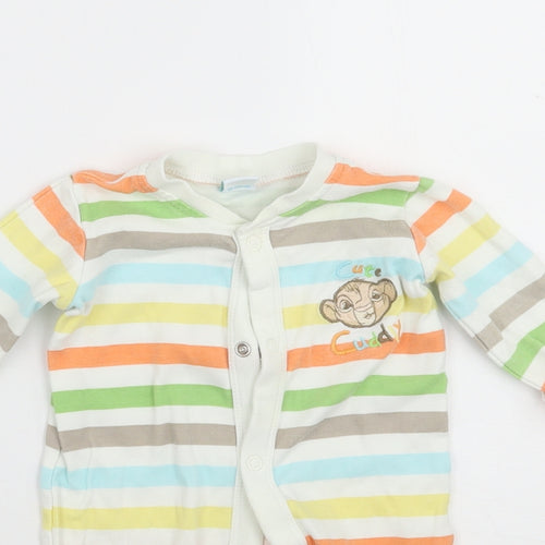Disney Baby White Striped  Babygrow One-Piece Size Newborn  - The lion king