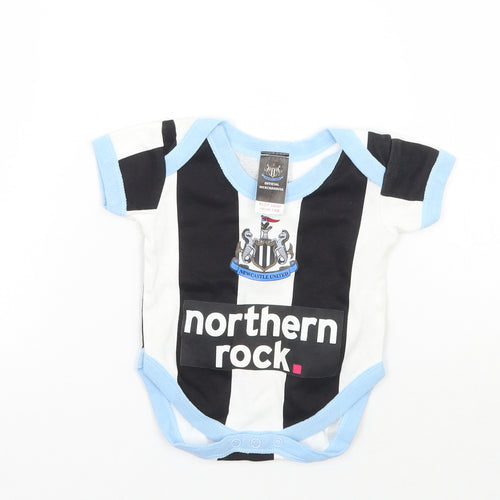 Newcastle United Baby Black Striped  Babygrow One-Piece Size Newborn  - OFFICIAL MERCHANDISE