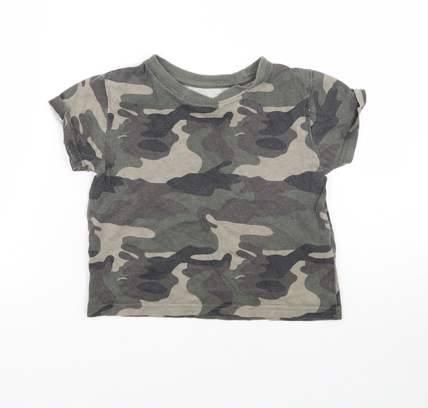 Primark Boys Green Camouflage  Basic T-Shirt Size 12-18 Months