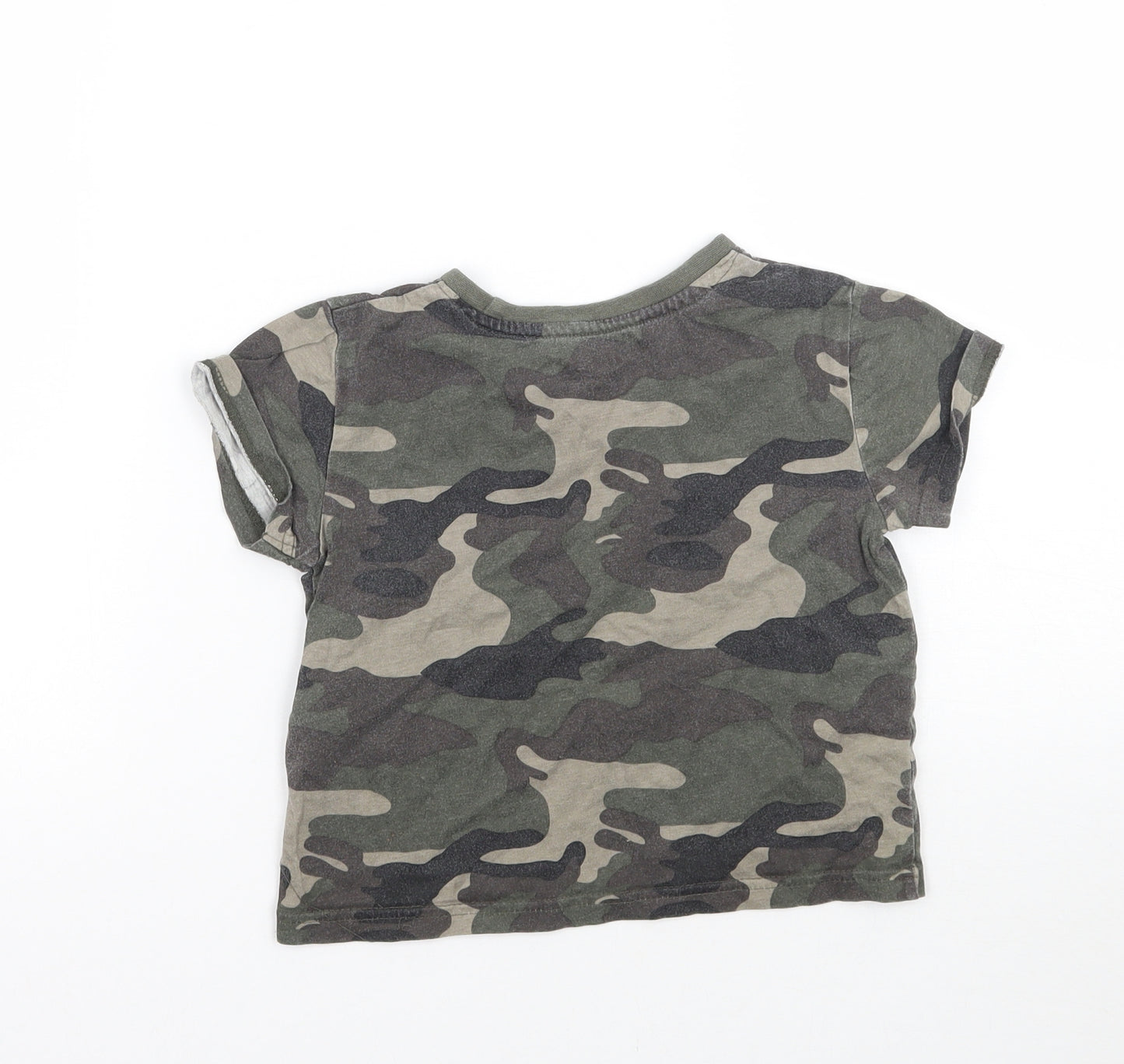 Primark Boys Green Camouflage  Basic T-Shirt Size 12-18 Months