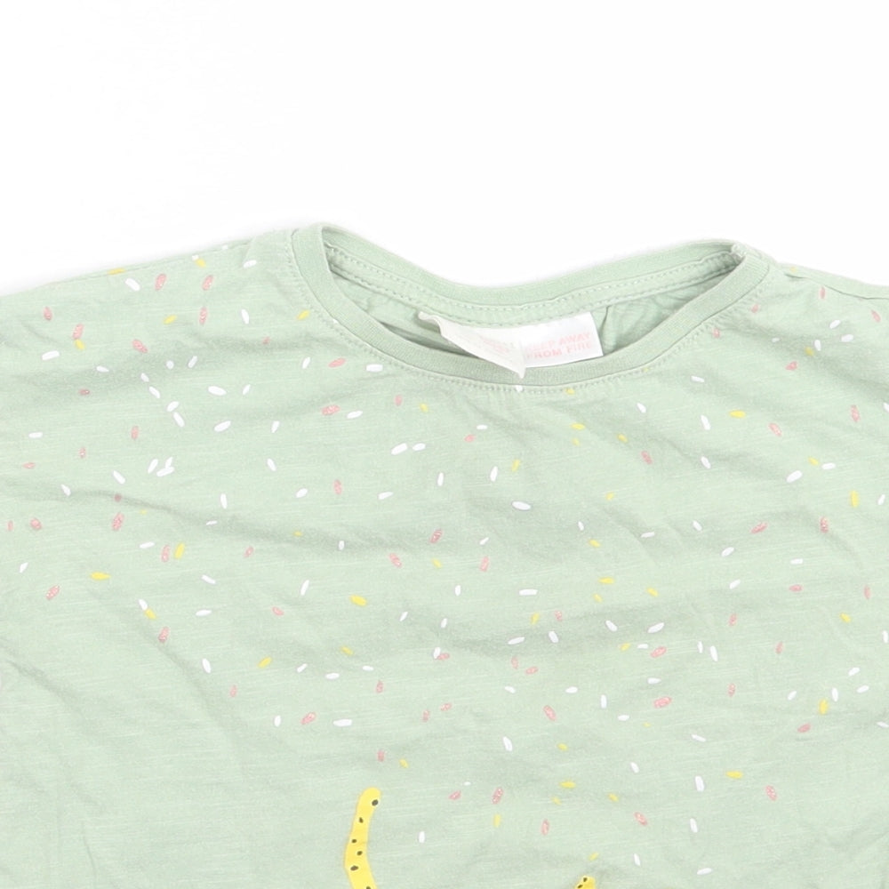 Zara Girls Green Animal Print  Basic T-Shirt Size 18-24 Months