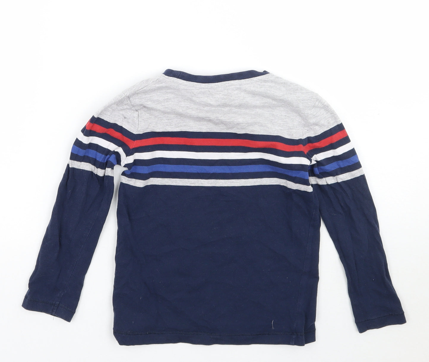 Marks and Spencer Boys Blue Striped  Basic T-Shirt Size 2-3 Years