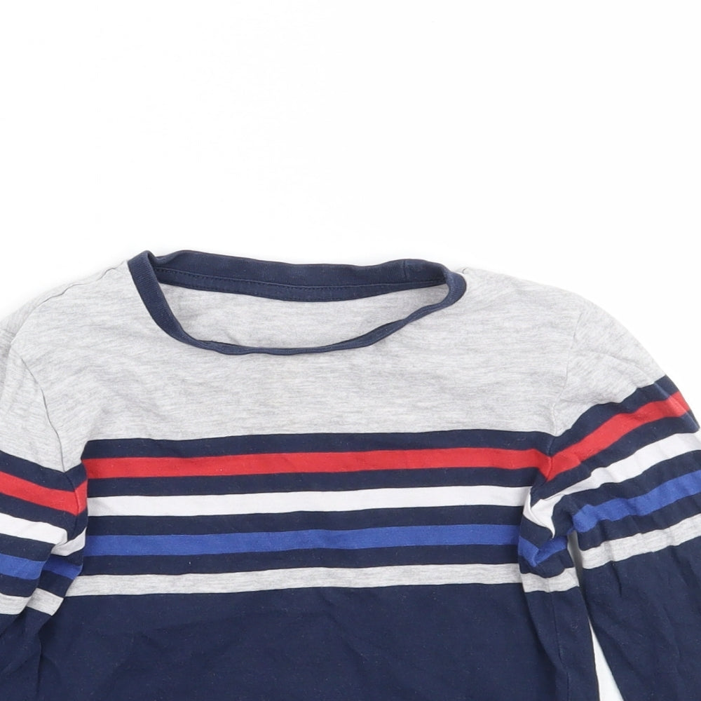 Marks and Spencer Boys Blue Striped  Basic T-Shirt Size 2-3 Years