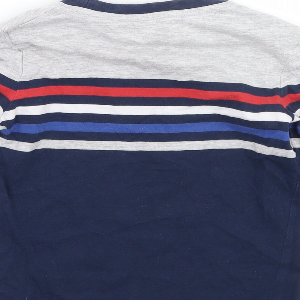 Marks and Spencer Boys Blue Striped  Basic T-Shirt Size 2-3 Years