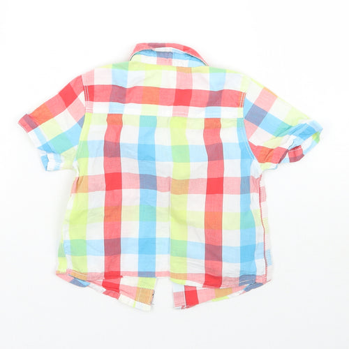 F&F Boys Blue Check  Basic Button-Up Size 3-6 Months