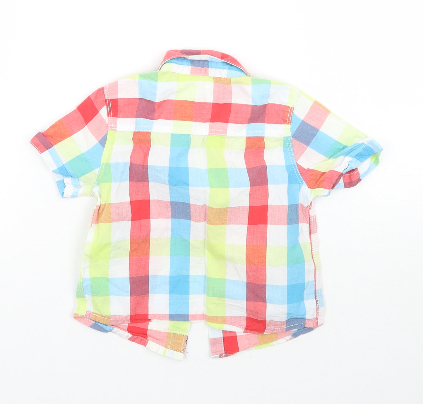 F&F Boys Blue Check  Basic Button-Up Size 3-6 Months
