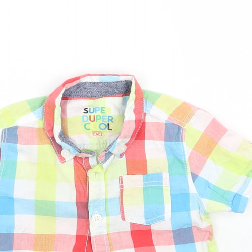 F&F Boys Blue Check  Basic Button-Up Size 3-6 Months
