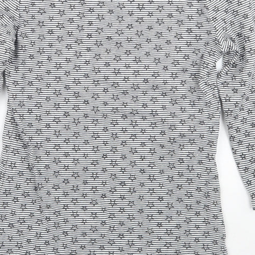 Zara Womens White Geometric  Basic T-Shirt Size S