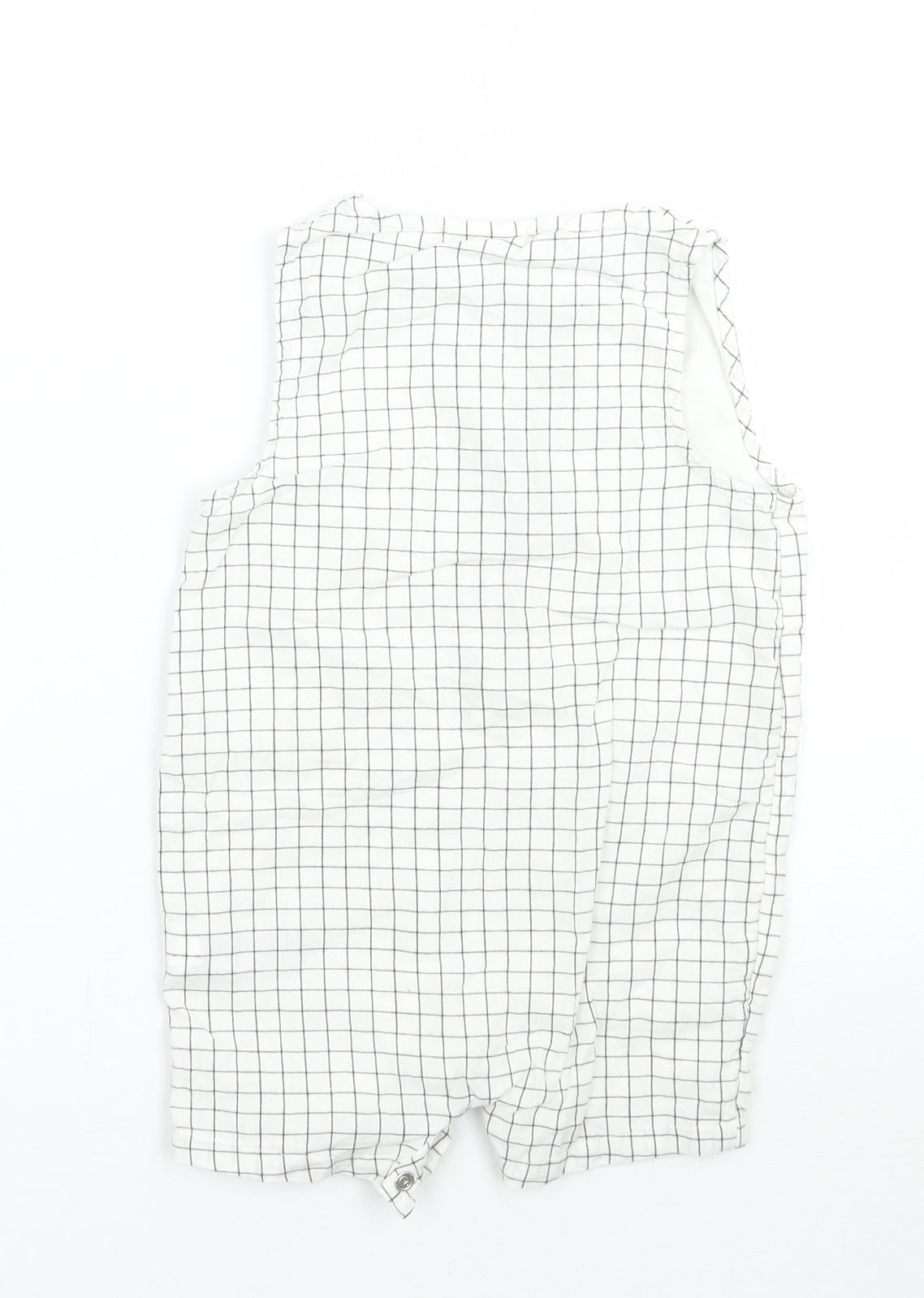 NEXT Baby White Check  Babygrow One-Piece Size 9-12 Months