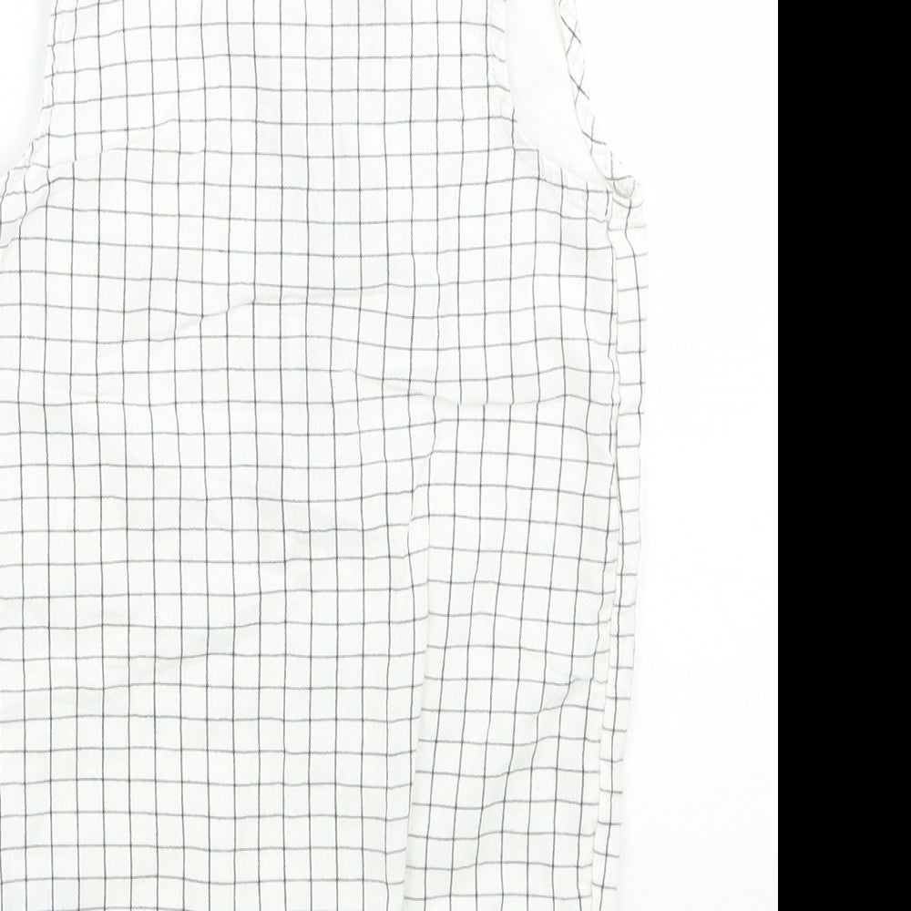 NEXT Baby White Check  Babygrow One-Piece Size 9-12 Months