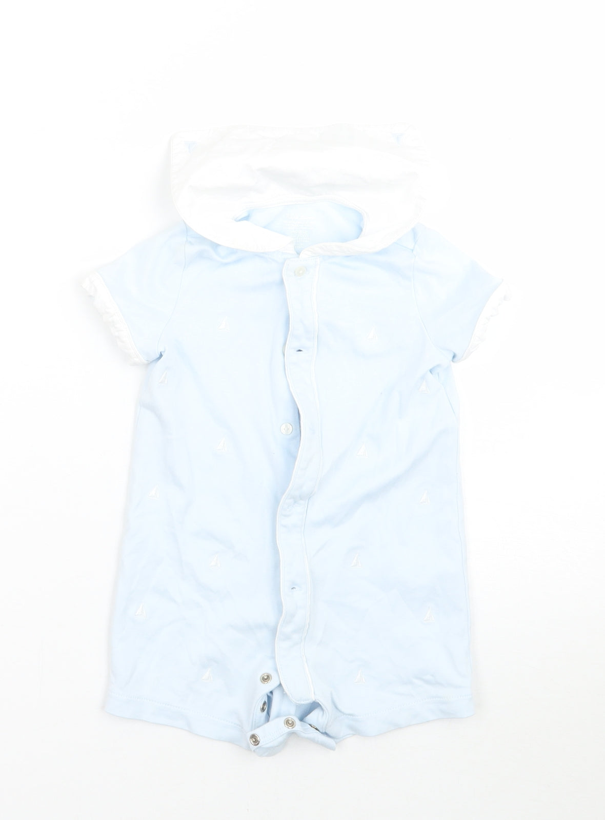 Polo Ralph Lauren Boys Blue Geometric  Babygrow One-Piece Size 12 Months