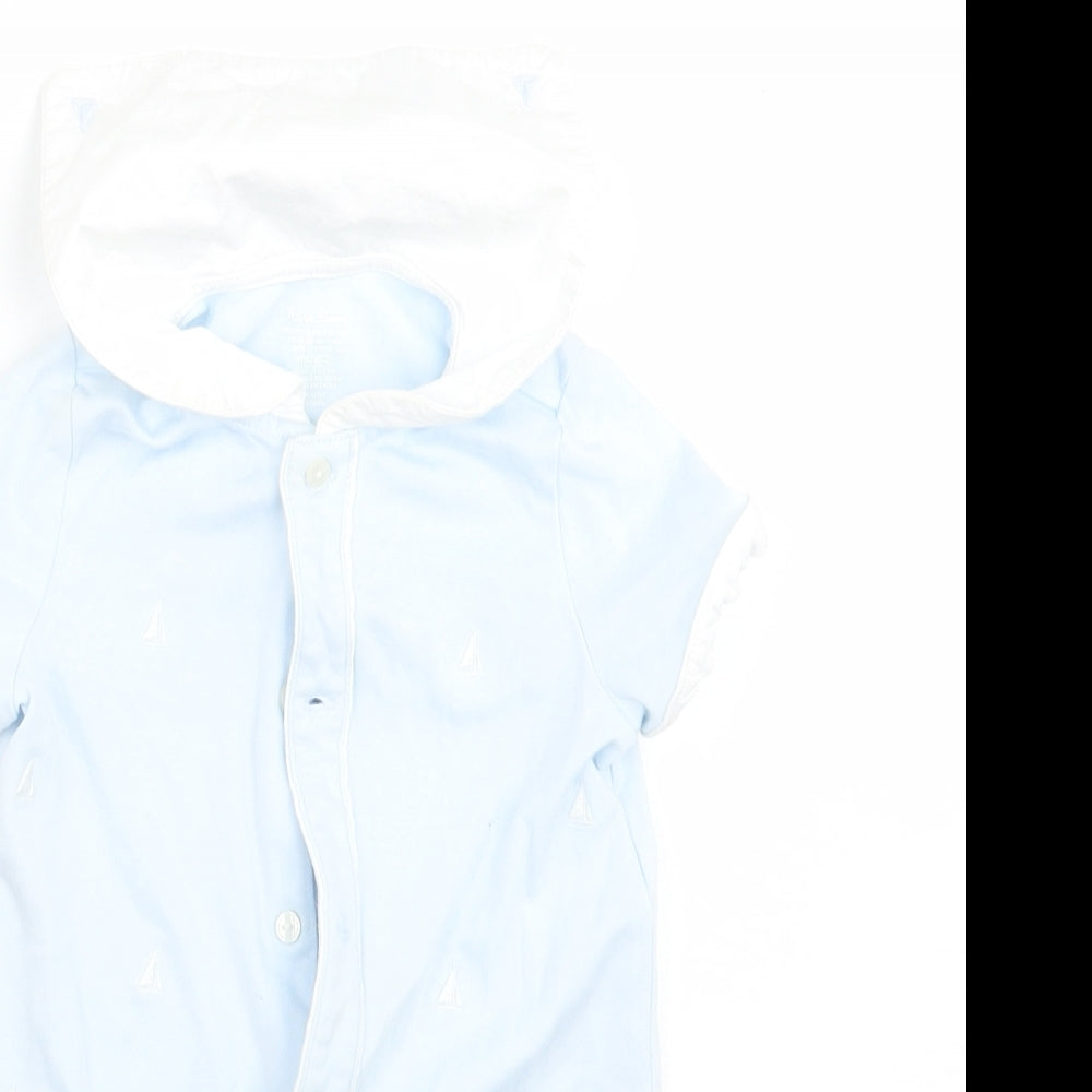 Polo Ralph Lauren Boys Blue Geometric  Babygrow One-Piece Size 12 Months