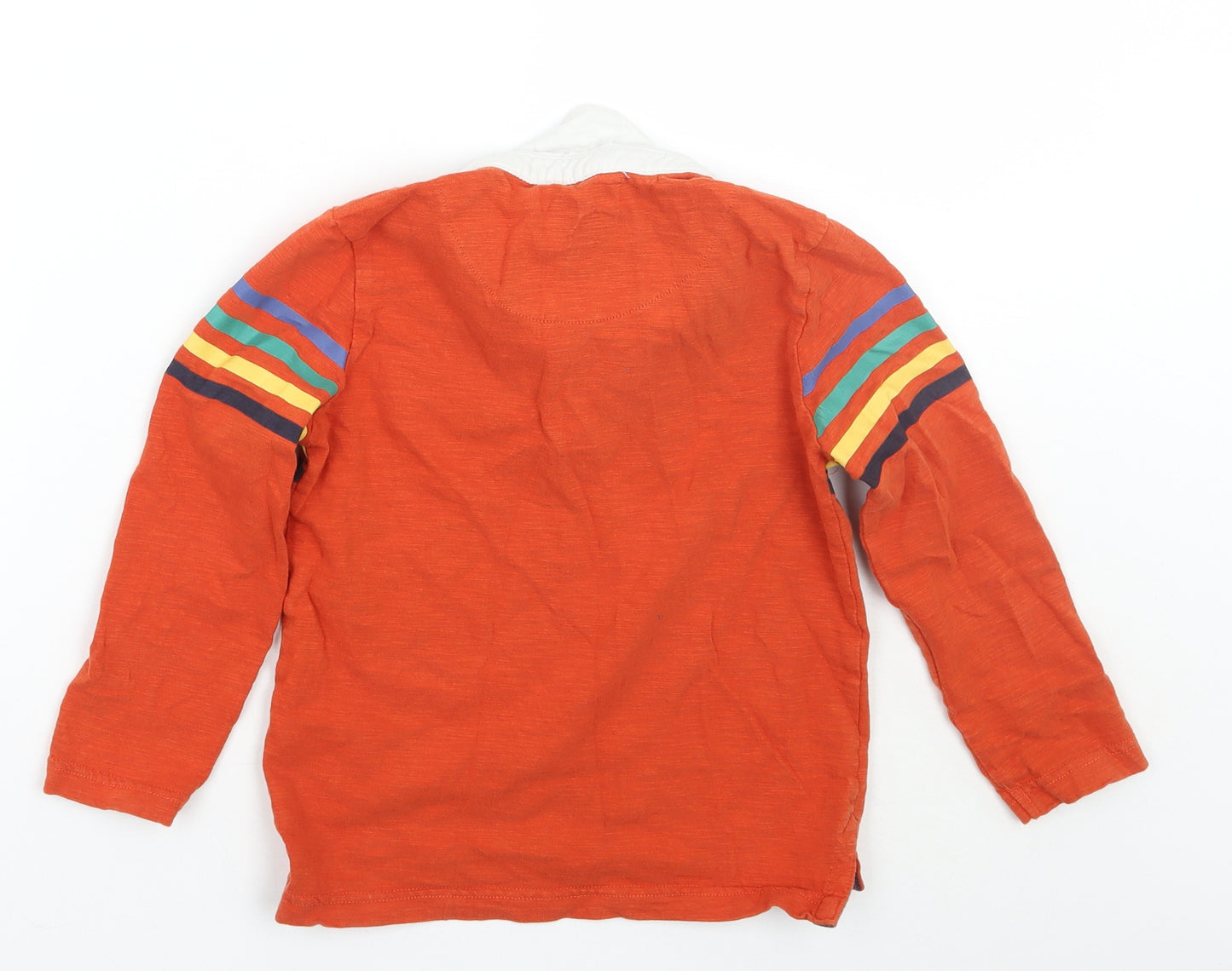 F&F Boys Orange Striped  Basic T-Shirt Size 6-7 Years