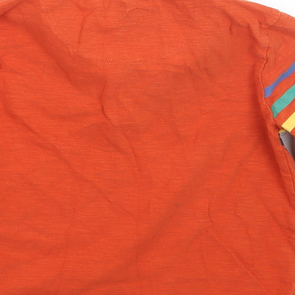 F&F Boys Orange Striped  Basic T-Shirt Size 6-7 Years