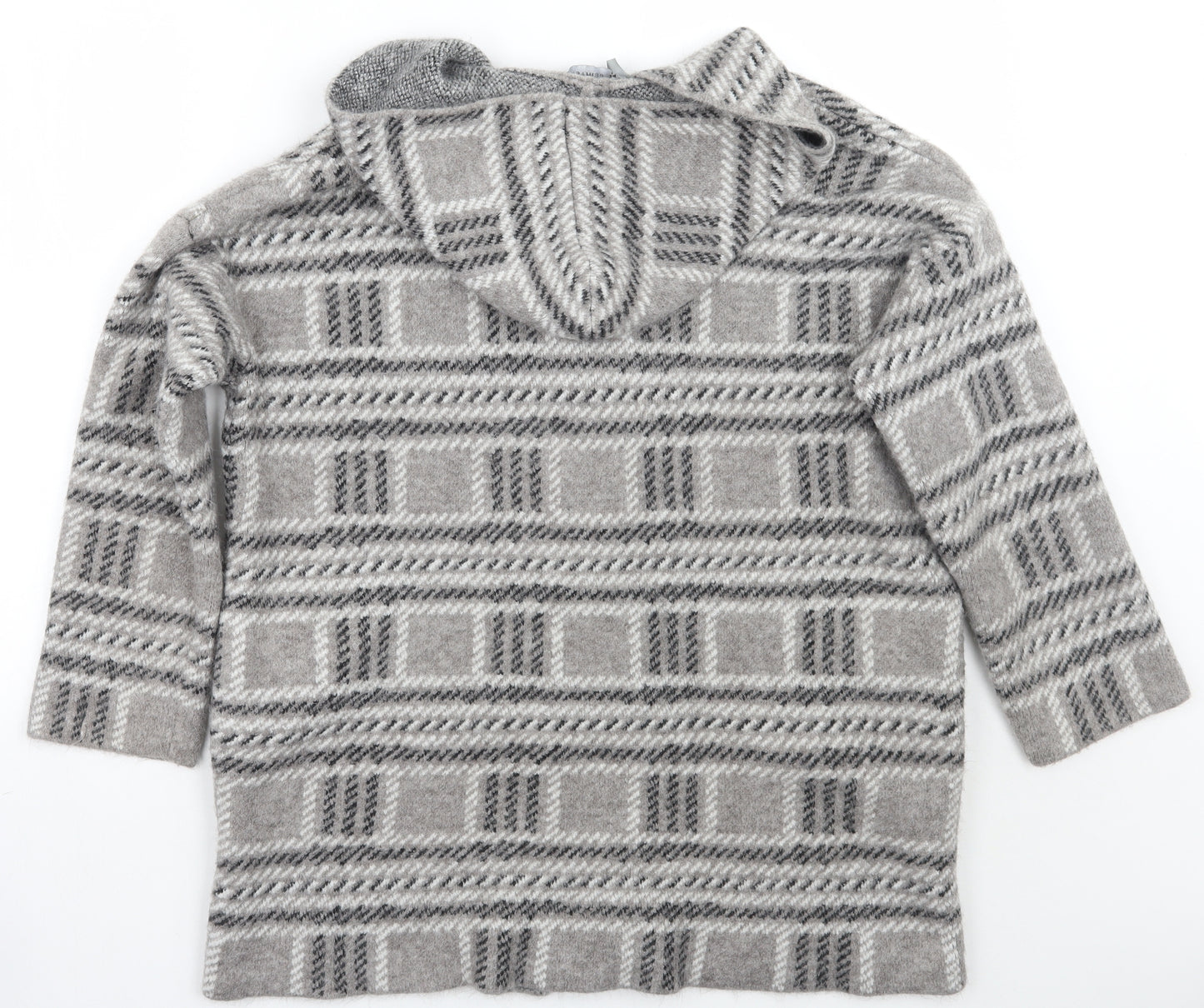 Primark Womens Grey Check  Jacket Coatigan Size 18