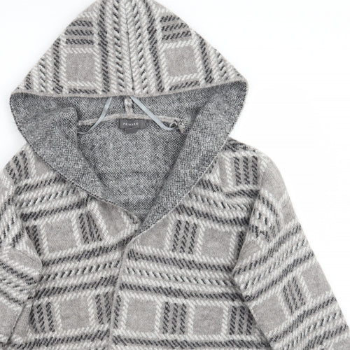 Primark Womens Grey Check  Jacket Coatigan Size 18