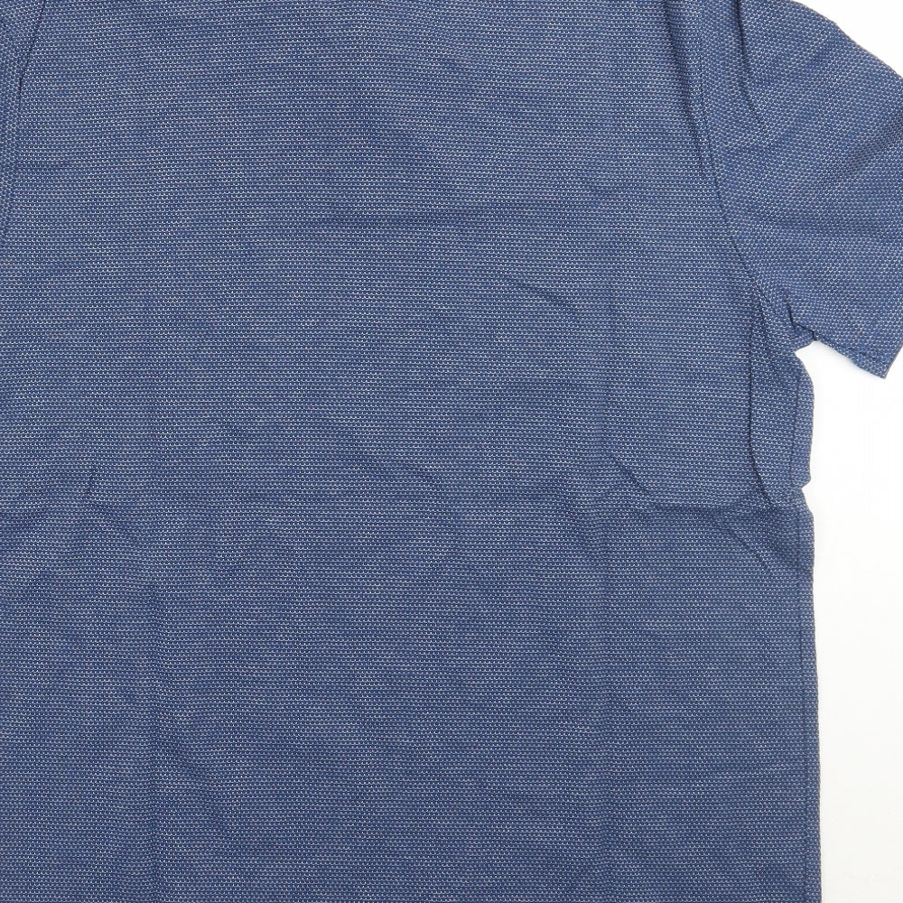 Charles Tyrwhitt Mens Blue Geometric   Polo Size L