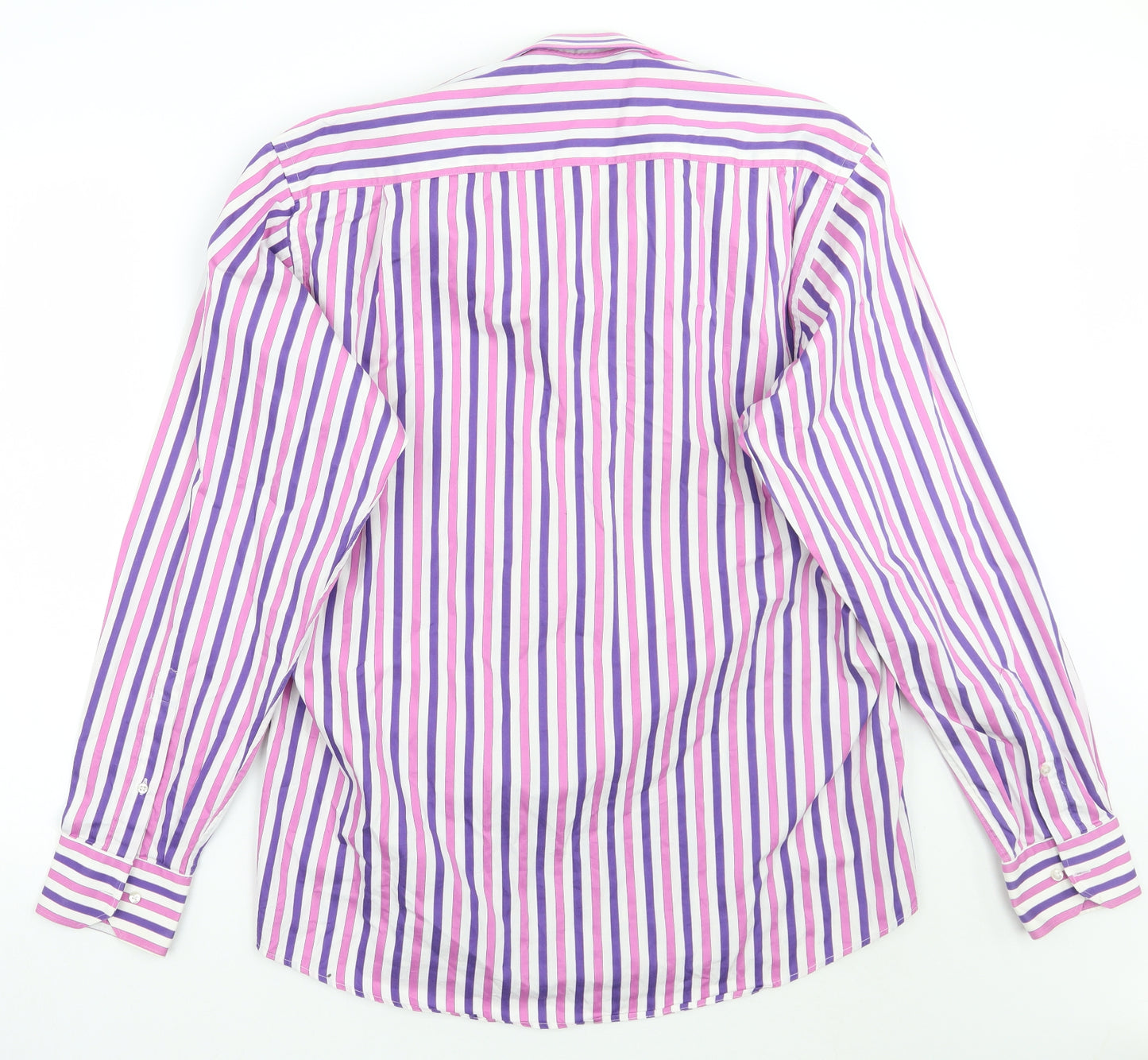 Oli Mens Pink Striped   Button-Up Size 16
