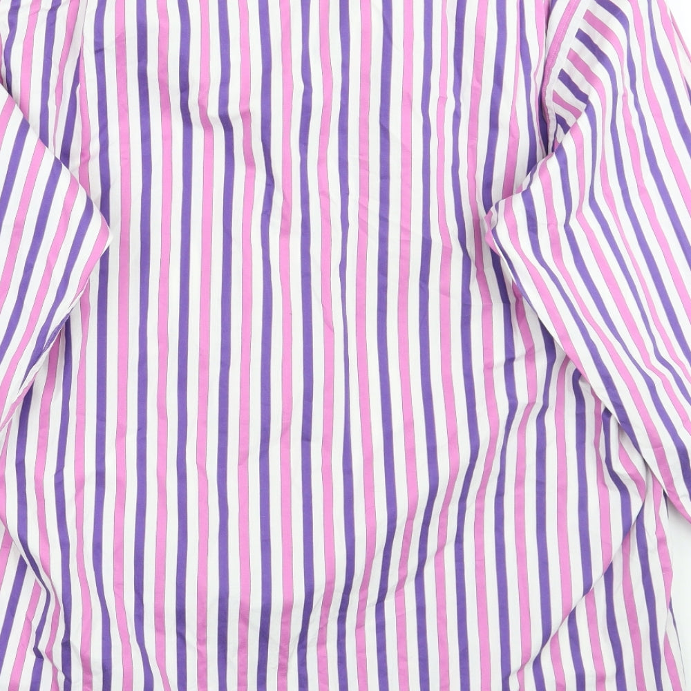 Oli Mens Pink Striped   Button-Up Size 16