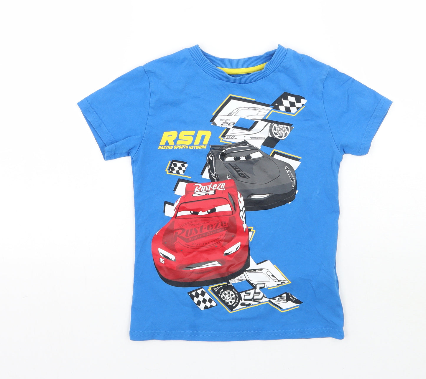 Disney Boys Blue   Basic T-Shirt Size 5-6 Years  - Cars