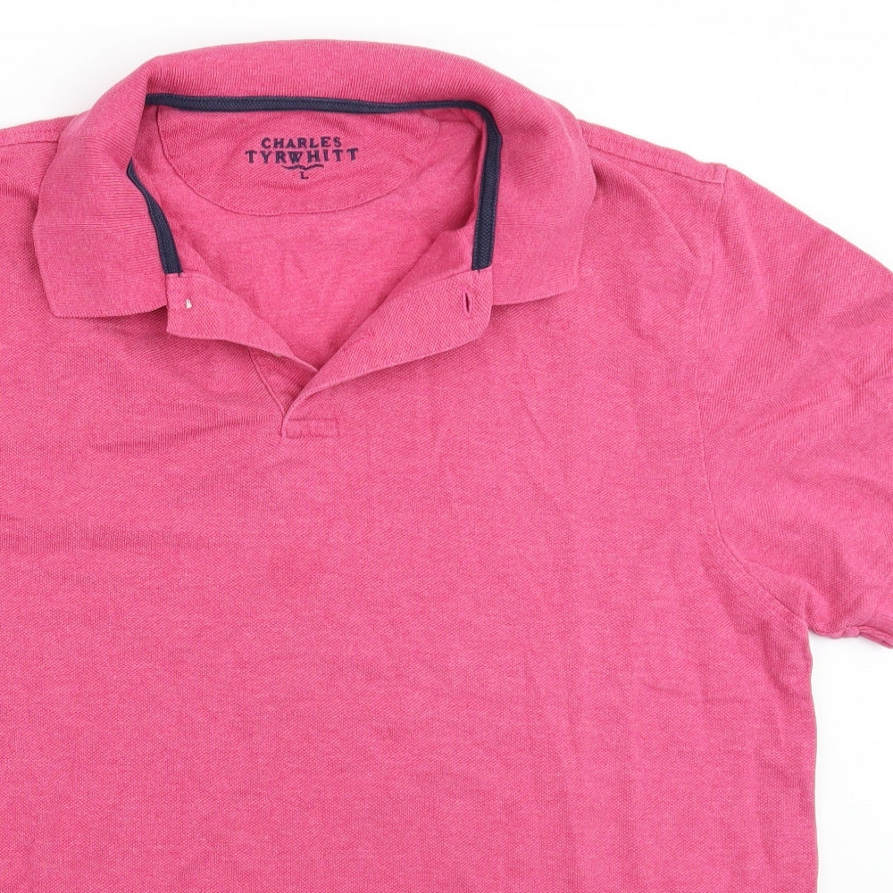 Charles Tyrwhitt Mens Pink    Polo Size L