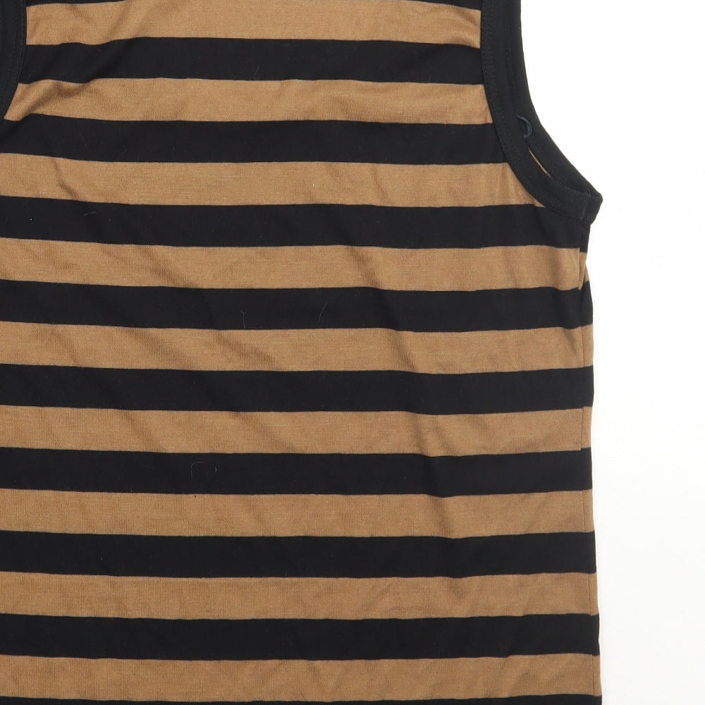 mimosa Womens Brown Striped  Basic Tank Size 14