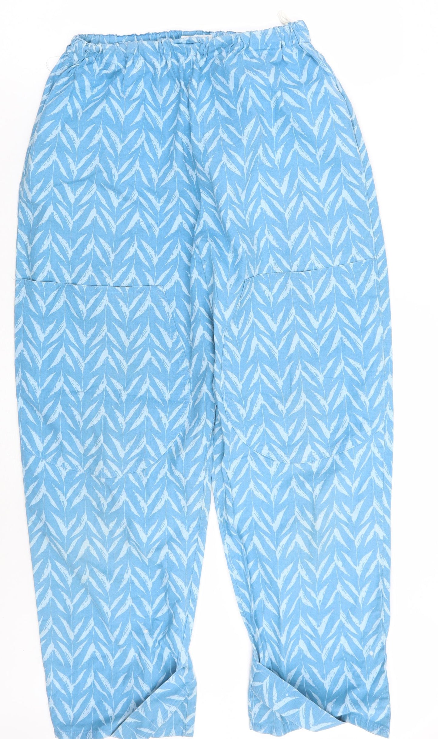 Laura Ashley Womens Blue Floral  Trousers  Size S L26 in