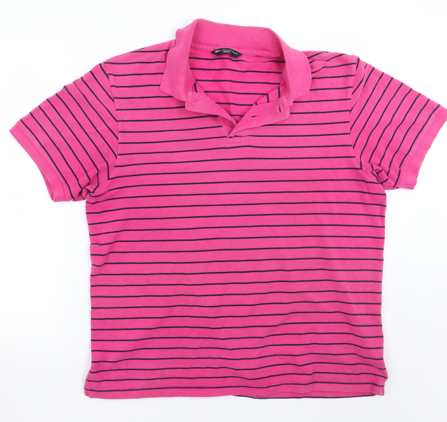 Marks and Spencer Mens Pink Striped   Polo Size L
